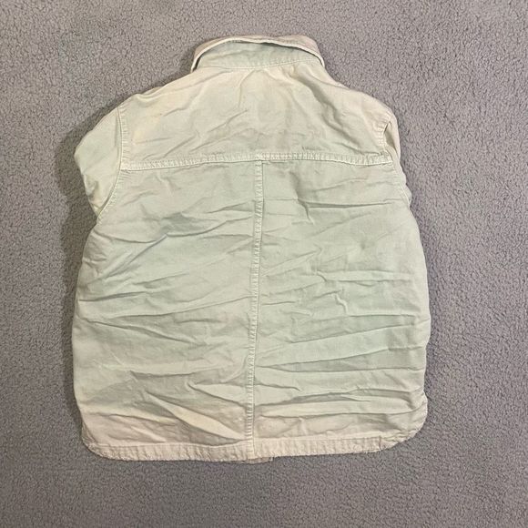 Zara Men’s Denim Jacket Button Up White and Mint Medium - Picture 2 of 7